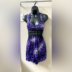 Worn once - purple and black mini dress